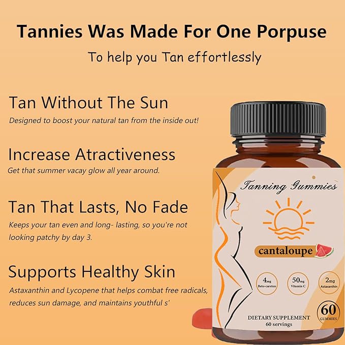Tanning Gummies, Daily Tanning Gummies 60 Gummies (2)