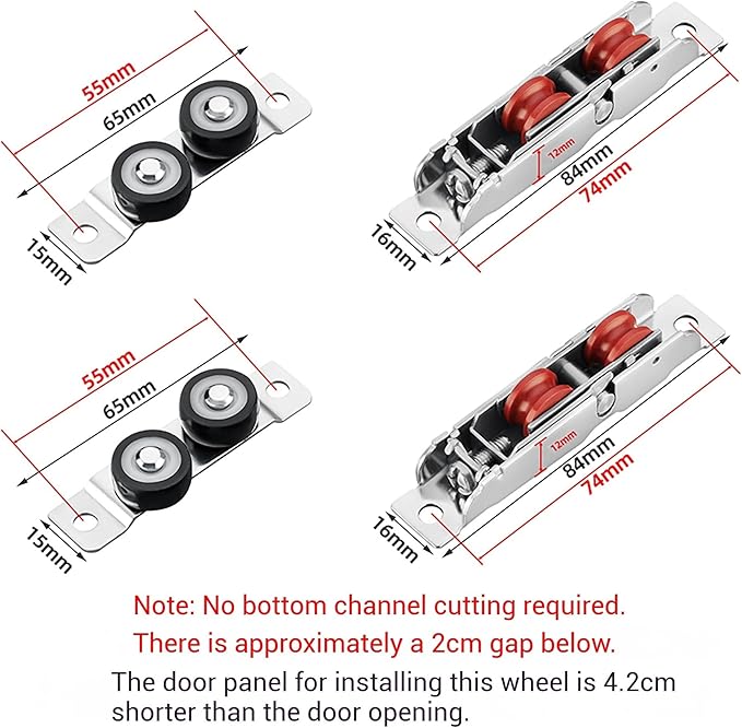 Adjustable Triple Rail Sliding Door Hardware Kit for 3-Panel Indoor Closet System - 90.6in Aluminum Rails, Easy Installation, Modern Design, Durable & Stylish