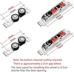Adjustable Triple Rail Sliding Door Hardware Kit for 3-Panel Indoor Closet System - 90.6in Aluminum Rails, Easy Installation, Modern Design, Durable & Stylish