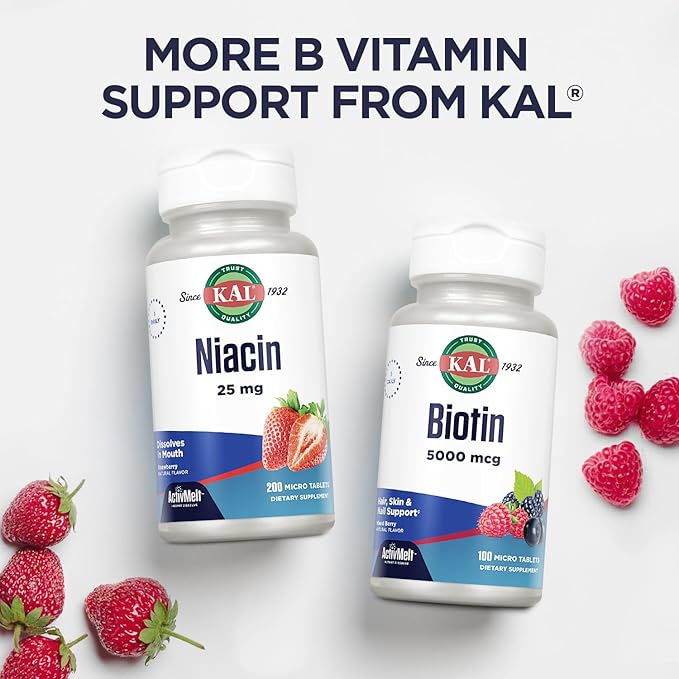KAL Vitamin B-12 Methylcobalamin Lozenges 1000mcg, Healthy Energy, Metabolism, Nerve & Red Blood Cell Support,* Optimal Absorption, Natural Berry Flavor, Vegan, Sugar Free, 60 Servings, 60 Lozenges