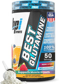 BPI Sports Best Glutamine Supplement, L Glutamine Powder for Gut Health, Muscle Recovery and Immune Support – 6 Advanced Glutamine Types + Vitamin C – 50 Servings – Berry Citrus Flavor