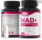 NAD Supplement for Women and Men - Advanced Liposomal NAD+ Nicotinamide Riboside with PQQ Supplement and L-Ergothioneine - NAD Plus Immune Support Supplements - Healthy Aging - 180 Capsules