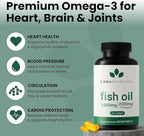 Luma Nutrition Omega 3 Fish Oil Supplement - Extra Strength 2500mg Per Serving - 2000mg EPA & DHA Per Serving - Brain and Heart Health - 60 Softgels, 30 Servings