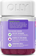 OLLY Keep it Movin' Gummy Supplement, Occasional Constipation Support,* Rhubarb, Prune, Amla Extracts - Plum Berry Flavored, 15 Day Supply - 30 Count
