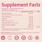 NAD Supplements for Women 5000mg, Liposomal NAD+ Powder with Resveratrol, Collagen Peptides, Biotin, CoQ10 & TMG for Healthy Aging, Cellular Energy, Hair Skin & Nails, Pink Lemonade Mix, 34 Servings