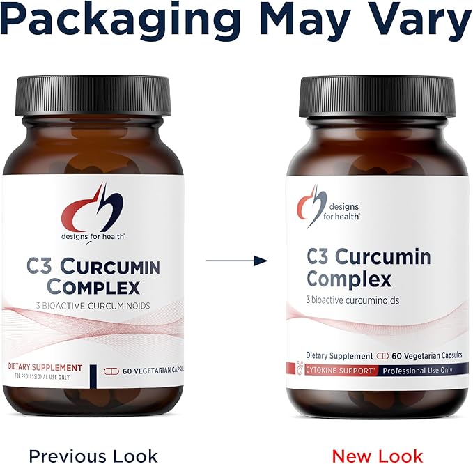 Designs for Health C3 Curcumin Complex - Highly Bioavailable Curcuminoid Turmeric Supplement, 400mg with 3 Bioactive Curcuminoids - Non-GMO, Gluten-Free + Vegetarian (60 Capsules)