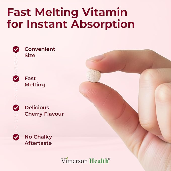 Vitamin B12 1000 mcg – Chewable Methylated B12 (Methylcobalamin B12) for Energy & Metabolism Support – Methylated B Complex for Superior Absorption – 100 Natural Cherry-Flavored Tablets - Vegan