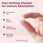 Vitamin B12 1000 mcg – Chewable Methylated B12 (Methylcobalamin B12) for Energy & Metabolism Support – Methylated B Complex for Superior Absorption – 100 Natural Cherry-Flavored Tablets - Vegan
