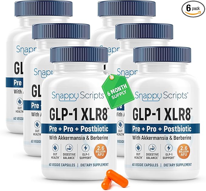 GLP-1 XLR8 Supplement for Weight Loss, Digestion, Constipation, Bloating Relief with Akkermansia 2.6 Billion AFU Live Prebiotic Probiotic Postbiotic Gut Health + Berberine for Women Men 360 Capsules