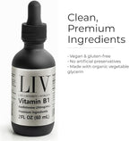 LIV Vitamin B1 Liquid – Thiamine & Benfotiamine Supplement for Glucose Metabolism & Nerve Support – Fast-Absorbing Liquid Drops – 60 mL
