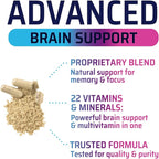 Brain Memory Supplement Pills - 3X Strength Nootropics for Concentration, Clarity & Focus Support - Brain Health Cognitive Vitamins with Bacopa, Phosphatidylserine & DMAE, Brain Booster - 60 Capsules