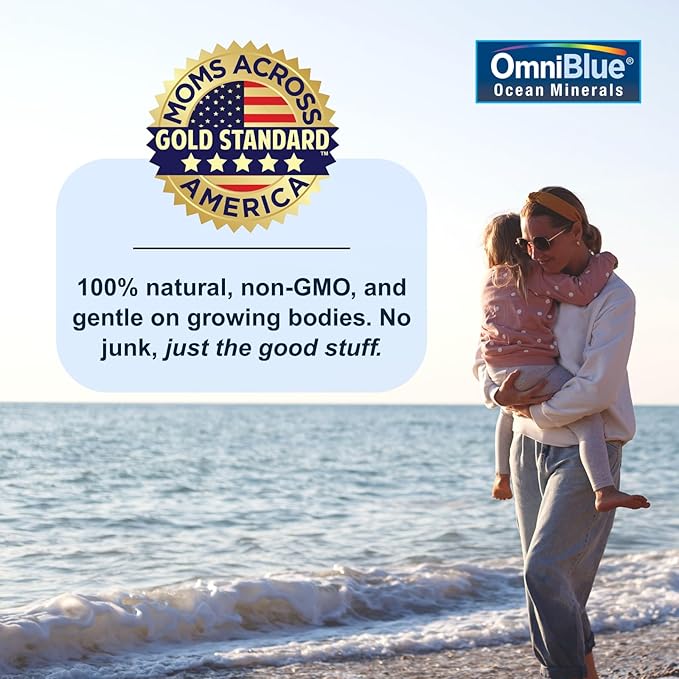 OmniBlue Ocean Minerals - 70+ Trace Minerals & Liquid Magnesium - Potassium, Chloride- Low Sodium - Natural Support for Sleep, Digestion, Regularity, Hydration & Electrolyte Balance (8 oz)