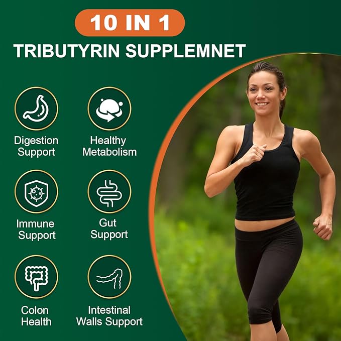 Tributyrin Supplement - Butyrate Precursor for Gut Barrier Support, Leaky Gut Support,Digestion 180 Count (Pack of 3)