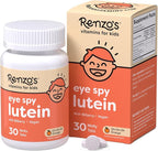 Renzo's Eye Spy Lutein with Bilberry Extract, Dissolvable Kids Vitamins for Eye Health, Sugar-Free Supplements, 30 Orange-Flavored Melty Tabs