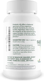 Sleepbiotic Pro - Multi-Strain Probiotic Sleep Support - Aid Gut Health & Immune Support - Promote Relaxation & Sleep Quality with Premium Probiotics - Lactobacillus & Bifidobacterium - 40 Billion CFU