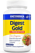 Enzymedica Digest Gold + Probiotics, 2-in-1 Digestive Enzymes & Probiotic Support, Promotes Gut Health with 1 Billion Active Cultures, 180 Capsules