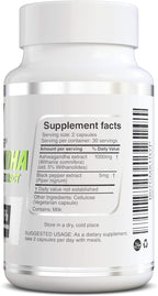 herbolab Ashwagandha KSM 66 15:1 with Black Pepper Extract (Higher Absorption) Max Potency Full Spectrum 5+% Withanolides
