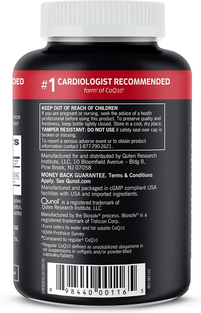 Qunol CoQ10 100mg Softgels, Qunol Ultra CoQ10 100mg, 3x Better Absorption, Antioxidant for Heart Health & Energy Production, Coenzyme Q10 Vitamins and Supplements, 120 Count (Pack of 24)
