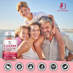 Calcium Citrate 1200mg with Vitamin D3 Gummies, Calcium Gummies with Vitamin D3 for Women & Men, Cal Magnesium Zinc for Bone Muscle Healthy- Natural White Peach Flavor- 30 Day Supply