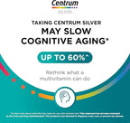 Centrum Silver Multivitamin for Adults 50 Plus, Multivitamin/Multimineral Supplement, Vitamin D3, B Vitamins, Gluten Free, Non-GMO Ingredients, Supports Memory and Cognition in Older Adults - 220 Ct