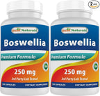 Best Naturals Boswellia Serrata Joint Health 250 mg 120 Capsules - Standardized to 65% Boswellic Acid (120 Count (Pack of 2))