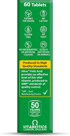 Vitabiotics Ultra Folic Acid 400ug with Vitamin B12. 60 Tablets