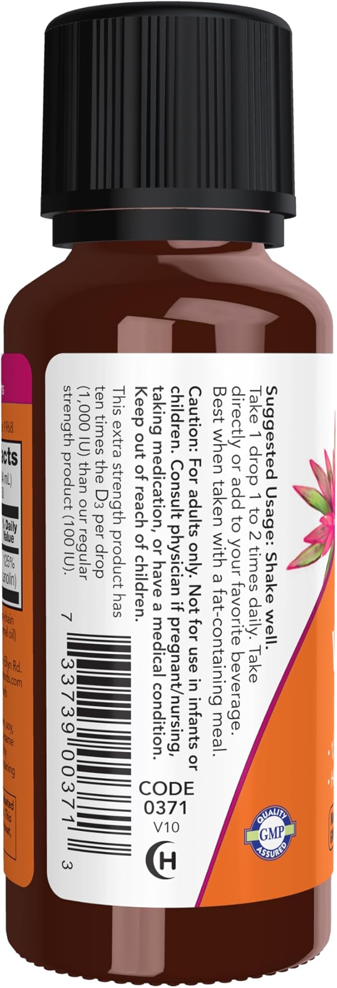 NOW Foods Supplements, Liquid Vitamin D-3, Extra Strength, Structural Support*, 1-Ounce