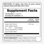 FITO MEDIC'S Lab | Grape Seed Extract | Grape Seed | 180 Capsules |Ultra high Absorption.