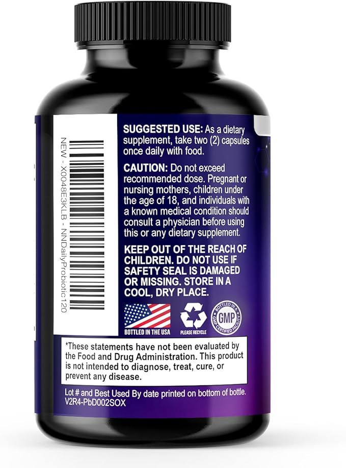 Probiotics 100 Billion CFU Per Serving - 10 Probiotic Strains & Prebiotics - Digestive Gut Health, Immune Support & Occasional Constipation, Gas & Bloating - Daily Supplement For Adults - 120 Capsules