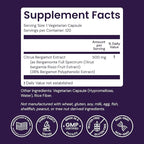 Healthy Origins Citrus Bergamot 500 mg, Bergamonte® Patented Extract, 38% Polyphenols, Cardiovascular & Metabolic Support, Third-Party Tested,120 Veggie Capsules*