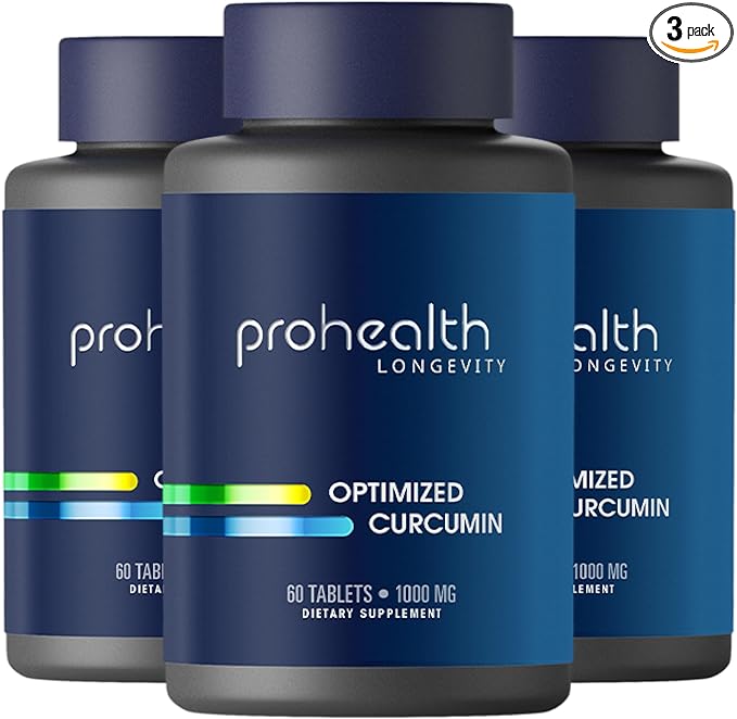 ProHealth Longevity Optimized Curcumin Longvida® - 1000 mg, 60 Tablets (3 Pack)