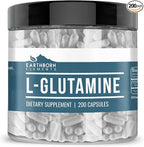 Earthborn Elements L-Glutamine 200 Capsules, Pure & Undiluted, No Additives