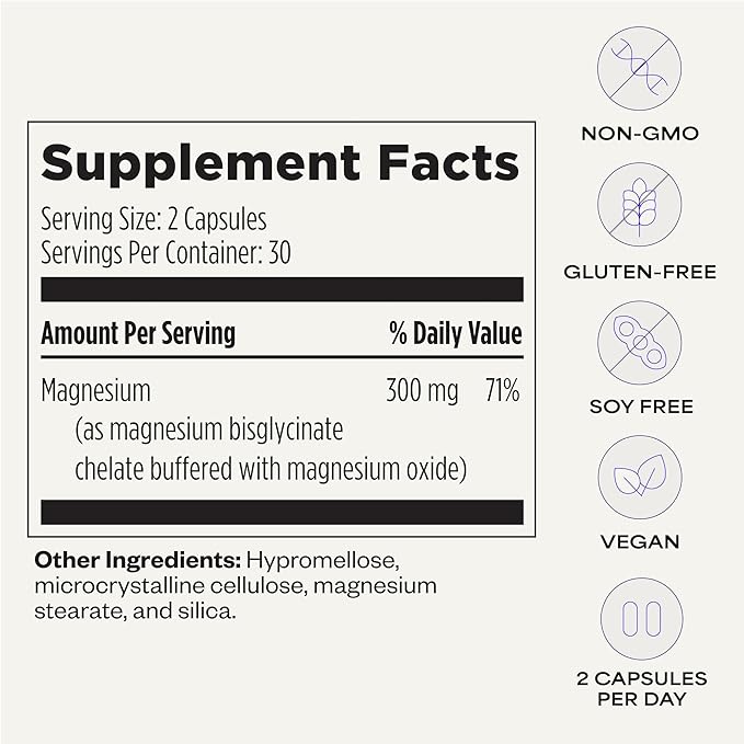Magnesium 101 by Dave Asprey | Daily Support for Sleep, Metabolism, Relaxation, & Heart Health | 300 mg Chelated Magnesium Bisglycinate | High Absorption Magnesium | 30 Day Supply
