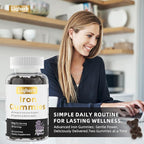 8mg Iron Supplement Gummies for Women & Men, with Boron & Vitamin C, Energy & Immune System Supports, Cognitive & Bone Health, Delicious Grape Flavor, Vegan, Non-GMO, Gluten Free, 60