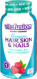 Vitafusion Gorgeous Hair/Skin & Nails Multivitamin Gummy Vitamins + Biotin & Antioxidant Vitamins C&E/Raspberry Flavor (45 Day Supply) America’s Number One Gummy Vitamin Brand, 135 Count (Pack of 2)