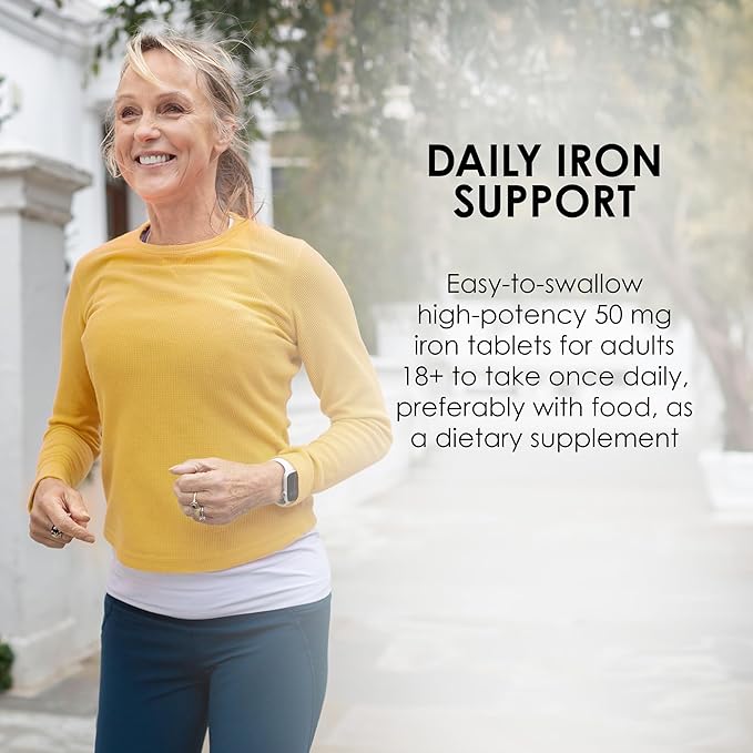 Mason Natural Slow,Release Iron (Ferrous Sulfate) 50 mg Tablets, 180 Day Supply, High Potency Supplement, Gentle on Stomach, 3 Pack
