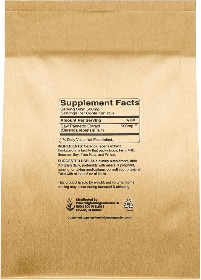 Pure Original Ingredients Saw Palmetto (4 oz) Premium Berry Extract Powder