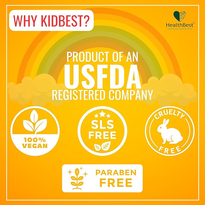 HealthBest Kidbest Appetite Booster for Kids 3-13 Yrs with L-Lysine & B Vitamins Syrup, Helps Healthy Weight Gain, Pineapple Flavor, Increases Hunger, Appetite Stimulant, 200ml