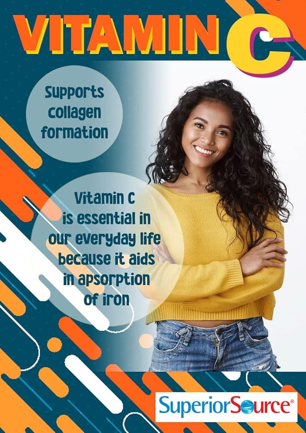 Superior Source Vitamin C 500 mg Sour Cherry Melts - Daily Vitamin Supplement Supports Immune Health - Vitamin C Formula Aids Cell Health - 90 Sublingual Dissolving Tablets