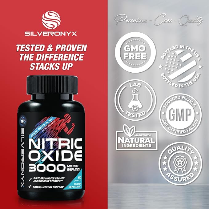 Extra Strength Nitric Oxide Booster - 3X Strength L-Arginine AKG & Citrulline Malate - Men & Women Premium Pre Workout Nitric Booster - Natural Energy & Muscle Support, Bottled in USA - 60 Capsules