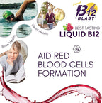 Bricker Labs B12 Blast Methylcobalamin 1000mcg, Great Tasting Sublingual Liquid Energy Vitamins -Vegan B12 Vitamins, Sustained Energy and Cellular Energy Supplement - 59-Day Servings