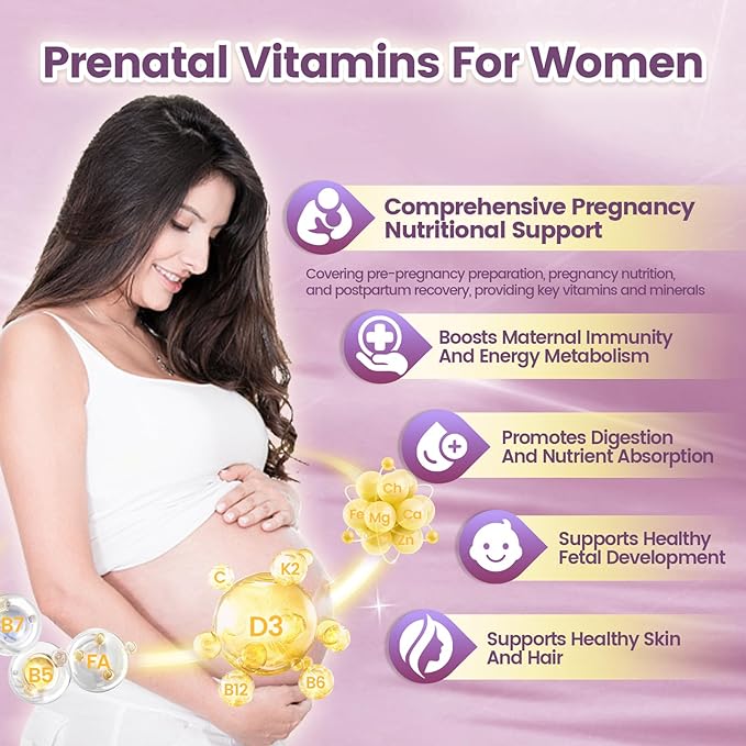 VivoNu Prenatal Vitamins for Women, Vitamin D3, K2, B6, B12, C with Folic Acid, DHA, Choline, Probiotic, Iron, Calcium, Zinc & Magnesium, 300 Pregnancy Multivitamin Softgels (1 Bag / 300 softgels)