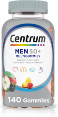 Centrum MultiGummies for Men 50 Plus, Multivitamin/Multimineral Supplement with Vitamins D3, E, B6, and B12, Assorted Fruit Flavor - 140 Count