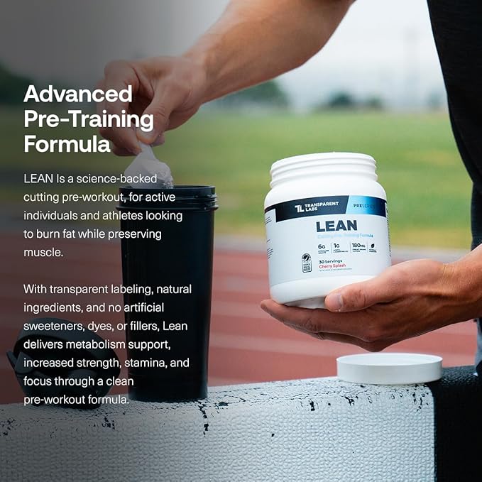 Transparent Labs Lean Pre-Workout - Body Recomposition Pre Workout for Men and Women with Acetyl L-Carnitine, Beta Alanine Powder, & PurCaf Organic Caffeine Powder - 30 Servings, Tropical Punch