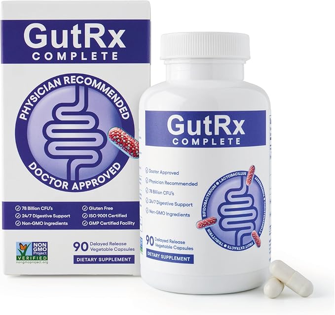 Complete Probiotic, Prebiotic, Postbiotic, GLP-1 Alternative with Akkermansia & Christensenella for Gas, Bloating, Gut Barrier & Microbiome Support – 78 Billion CFU – Enteric-Coated – 90 Count