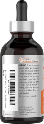 Horbaach B12 Vitamin 5000 mcg Sublingual | 4 Fl Oz | as Methylcobalamin and Cyanocobalamin | Liquid Vegetarian Drops | Berry Flavor | Non-GMO & Gluten Free Supplement