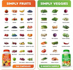 Simply Nature's Pledge - Packed with 42 Different Fruits & Vegetables - 2-Month Supply - Made with Real, Non-GMO Whole Foods - Supports Energy & Overall Wellness - Soy-Free - 360 Capsules