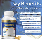 Lutein 20 mg with Zeaxanthin, Bilberry Extract, Vitamins E for Men and Women Dietary Supplements for Eye Health Supports Vision Clarity, Antioxidant Protection & Eye Health | 60 Capsules