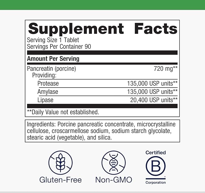 Metagenics SpectraZyme - High‑Potency Pancreatic Enzyme Supplement* - Supports Digestion of Proteins, Fats & Carbohydrates* - Non‑GMO, Gluten‑Free - 90 Capsules