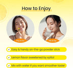 DONGKOOK Vita Pop 2,000mg Korean Vitamin C Powder Sugar Free Vitamin D & Biotin Powder Sticks, Lemon Drink Mix, Vitamin C Supplements Immune Support & Bioavailibity for Healthy Skin Non-GMO 30 Packets